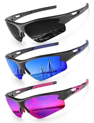 Image of KALIYADI Sports Sunglasses for Men, Polarized Sun Glasses for Men Women Youth Baseball Softball with UV Protection