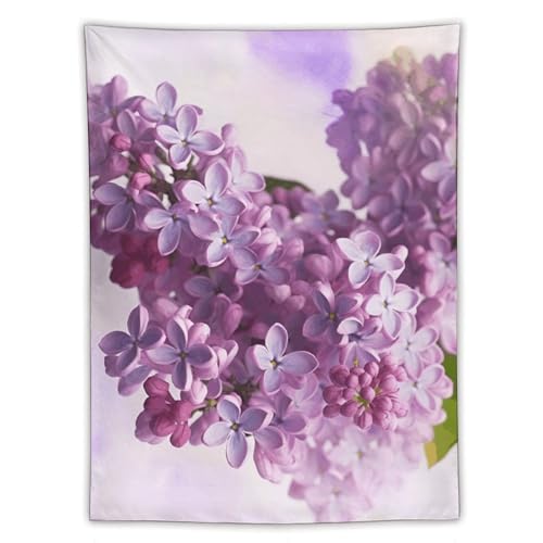 Tapisserie d'art abstrait lilas grande tenture murale en polyester avec crochets pour salon