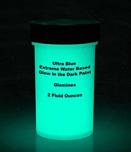 Ultra Blue Glominex Extreme Glow in the Dark Premium Paint (2 Fluid Ounces)