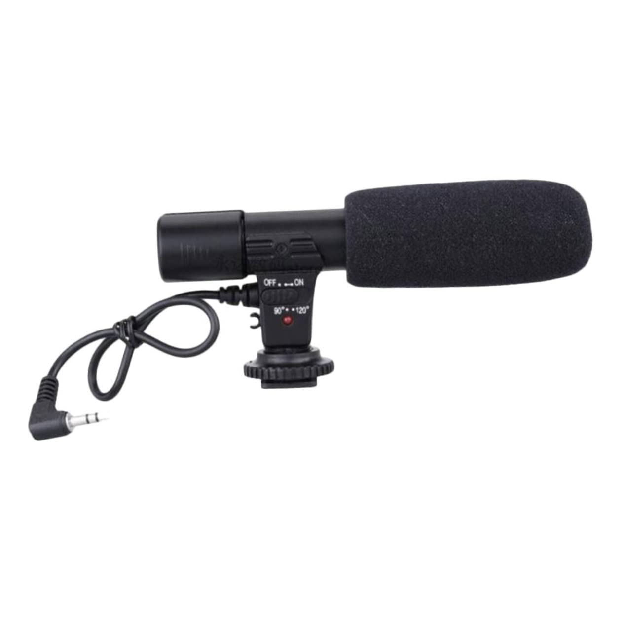 CAXUSD Microphone for Digital Cameras Interview Recording Mic Dual-Head Pickup 3.5mm Jack Lightweight for Vlogging