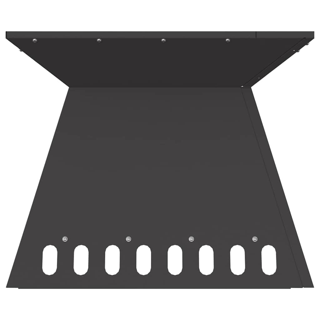 Brasero de acero negro 48 x 48 x 40 cm cuadrado con ventilación abierta para madera en jardín, terraza, balcón como fuente de calor