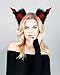 BNLIDES Handmade Devil Bat Ears Headband Adult Cosplay Costume Accessories for Halloween, Anime Con, Stage Performance (Black Red)