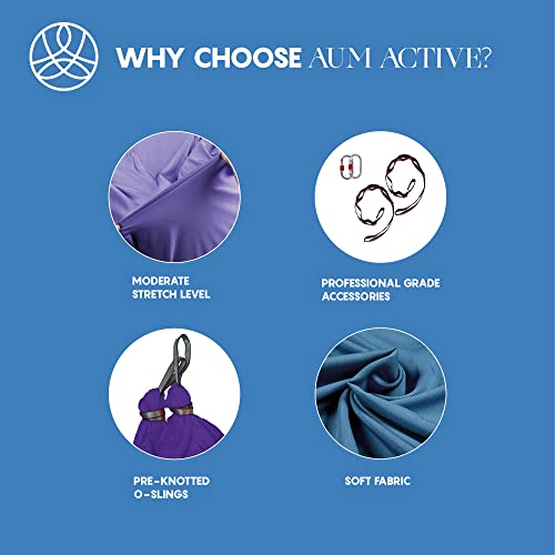 Aum Active Aerial Yoga Hammock - Durable Aerial Silk With Extension Straps, Carabiners, And Pose Guide - Aerial Silks For Home, Antigravity Yoga, Inversion Exercises, Yoga Starter Kit For All Levels #TOP3