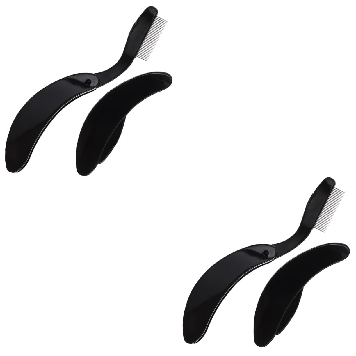 Mikinona 2sets Metal Eyelash Comb Eyebrow Makeup Tool Stylish Portable Beauty Grooming Comb 2pcs*2