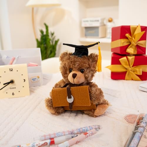 Plushland Graduation Gifts for Kids Class of 2026 Mini Graduation Teddy Bear Orange Gift Cards Holder Stuffed Animal Plush Toys with Graduation Cap for Graduates Party 6 Inches by Plushland - Used condition - Image 6