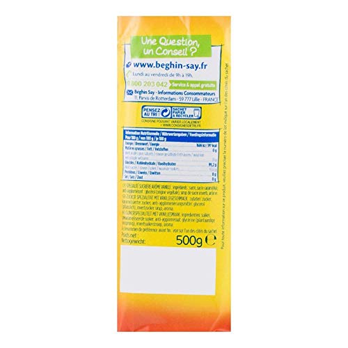 BEGHIN SAY - Sucre de canne vergeoise blonde à la vanille, 500g pour une cuisine gourmande et parfumée. - Lot De 4 - Vendu Par Lot