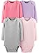 Produktbild Simple Joys by Carter's Baby Mädchen Langärmelige Pointelle-Bodys, 4er-Pack, Rosa/Purpur/Grau, 0 Monate