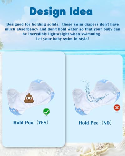 Image of ALVABABY Swim Diapers 2pcs Baby & Toddler Snap One Size Reusable Adjustable Baby Boy Swimmer Diaper for Pool Time Small Size Octopus Whale