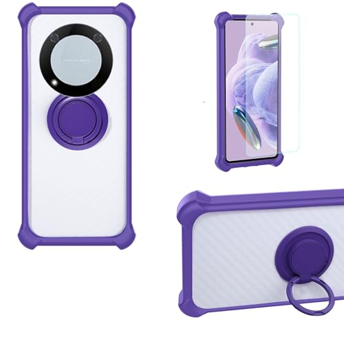 jioeuinly Case Compatible for Zte Express 60 Phone Case Cover PC backplane + Silicone Soft Frame Cover [360 Metal Ring, Magnetic Car Mount] CSKB-ZI