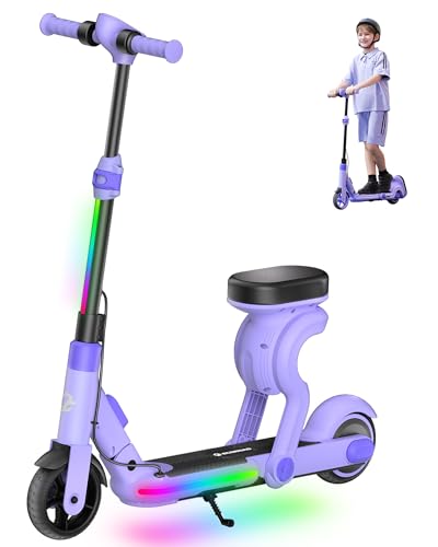 Image of ECOROAD 2-in-1 Kids Electric Scooter EK8,200W Motor & 9 Miles Range,Up to 10 MPH,Dual Brake System,Bluetooth Music & Foldable & Adjustable Height, for Kids Ages 6-12(Black)
