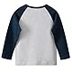 amropi Baby Jungen Gestreift T-Shirt 3er Pack Langarm Baumwolle Dinosaurier Tee Shirt Tops Schwarz Grau Blau,3-4 Jahre