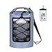 HEETA Waterproof Dry Bag for Women Men(Upgraded Version), 5L/ 10L/ 20L/ 30L Roll Top Lightweight Dry Storage Bag Backpack with Phone Case, Grey 5L