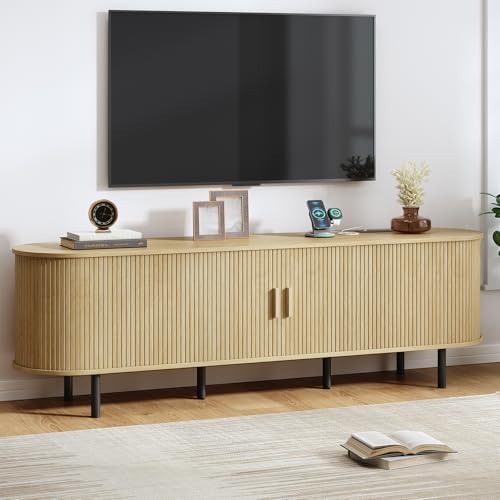 Image of ComfyCorner 70.8 inch Mid Century Modern TV Stand with Sliding Doors for 65 inch TV