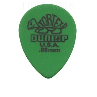 12 x Dunlop pitch Petite goutte médiators/plectres 0,88 mm Vert dans une boîte de rangement pratique - Les Beatles, Paul McCartney, John Lennon, RIngo Starr, George Harrison