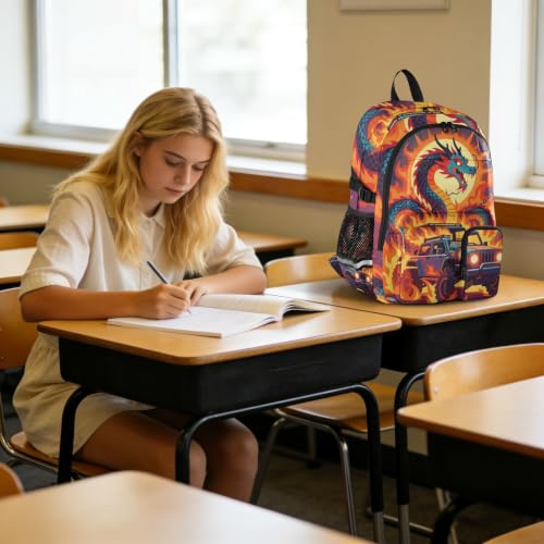 Mochilas para la escuela y universidad de dragón mítico ideal para el transporte diario de laptop 6