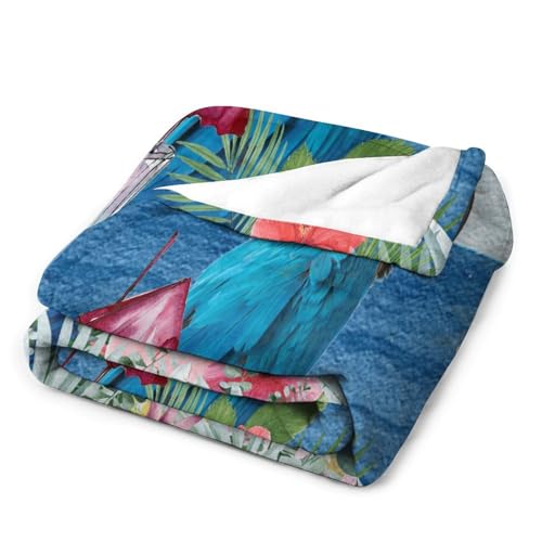 Couverture polaire Hello Summer grand format plaid lit canapé - 4