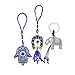 Produktbild LUCKBOOSTIUM 3 Stück Elefant Charm Schlüsselanhänger Blau Auge hängend Blau Hamsa Hand Anhänger Glücksbringer hängend Silber Hufeisen und Böser Blick Schutz Kraft Auto Zuhause Tolles Geschenk