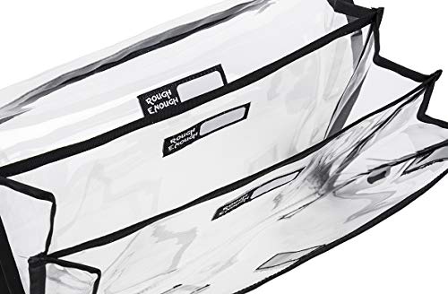 Rough Enough Plastic Expanding File Folders Organizer Accordion A4 Document Bag Pouch Large Manila Letter Size Magazine Holder 3 Pockets Dividers Case for Filing Office School Supplies Exam