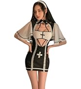 QNCLO Women's cosplay sexy nun uniform Japanese Kawaii lingerie Halloween tight fitting lingerie