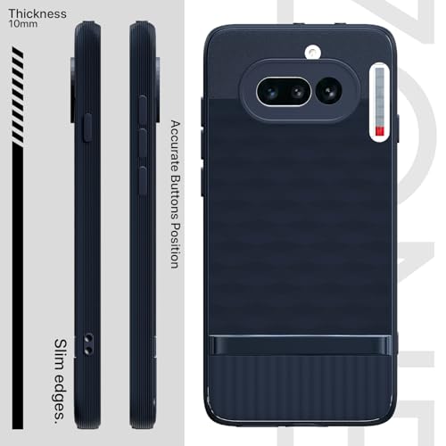 Image of Pikkme Back Cover for Nothing Phone 4a 5G Camera Protection 3D Hexa Cube Design Silicone Protective Bumper Case (Blue)
