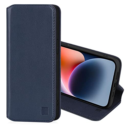 32nd Classic Series 2.0, Real Leather Book Wallet Flip Case Cover For Apple iPhone 14 (6.1")