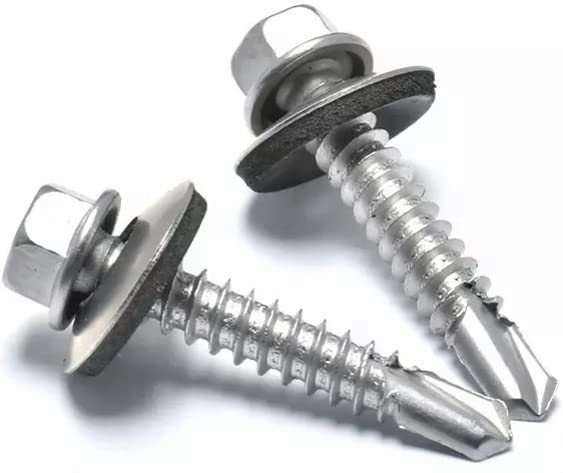 Self-Drilling Screw, Zinc Plated Finish, Hex Washer Head,External Hex Drive, Sealing, Includes Washer [Pack of 100] (10 X 20) (B0BW6CXDV5) Amazon Price History, Amazon Price Tracker