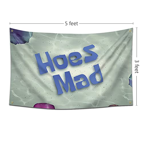 Hoes Mad Flag Banner 3X5Feet College Dorm Room Man Cave Frat Wall Outdoor Decor Flag With 4 Brass Grommets Room Decor,Outdoor,Gift #TOP5