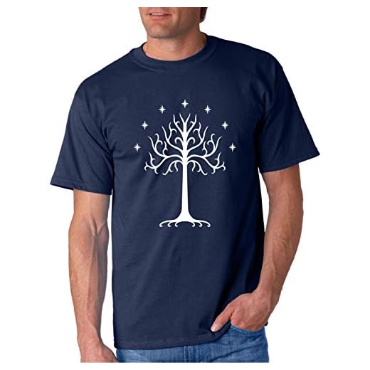 The Tree of Gondor - Camiseta Manga Corta (M, Azul Marino)