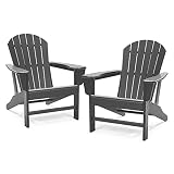 BRIOPAWS Adirondack Chairs Set of 2, Weather Resistant Fire Pit Chairs, HDPE Plastic Lawn Chair for