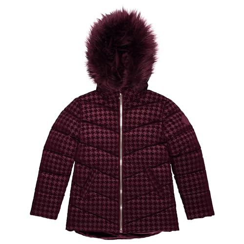 Image of Juicy Couture Girls Coat, Faux Fur Hooded Winter Jacket, Warm Padded Parka Hoodie, Kids Heavyweight Winter Coat