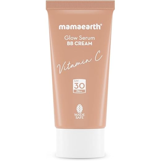 Mamaearth Glow Serum BB Cream with Vitamin C & Turmeric - 25 g | Long Lasting Natural Coverage | SPF 30 PA++ Sun Protection| Lightweight & Hydrating