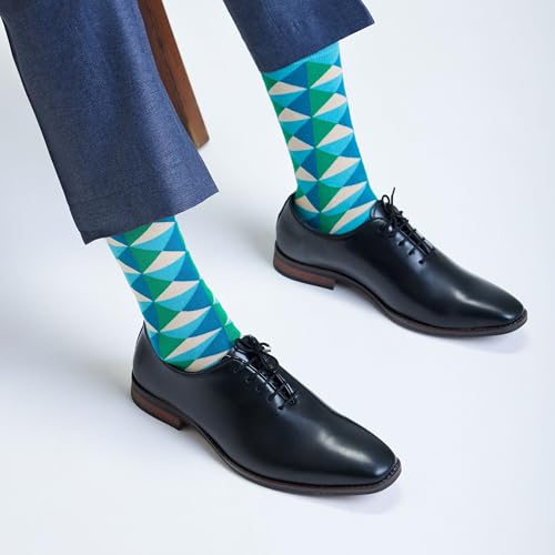 Image of Mint & Oak Long Socks For Men, Soft Cotton Calf Length Socks, Colorful Sock Gift For Men, Full Length & Odour Free, Funky Socks - Gift Box of 3