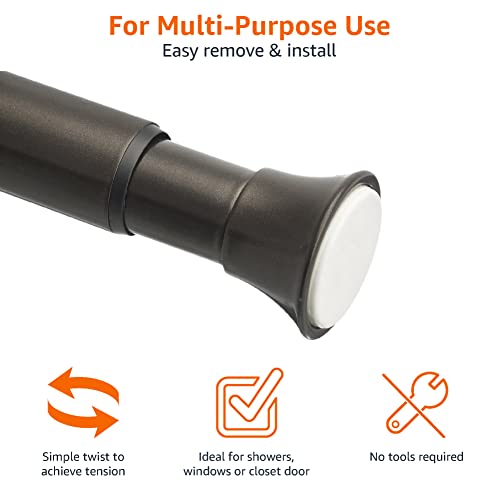 Amazon Basics Tension Curtain Rod, Adjustable 36-54" Width - Bronze, Classic Finial #TOP2