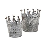 IMAX 84863-2 Maddy Galvanized Crowns (Set of 2)