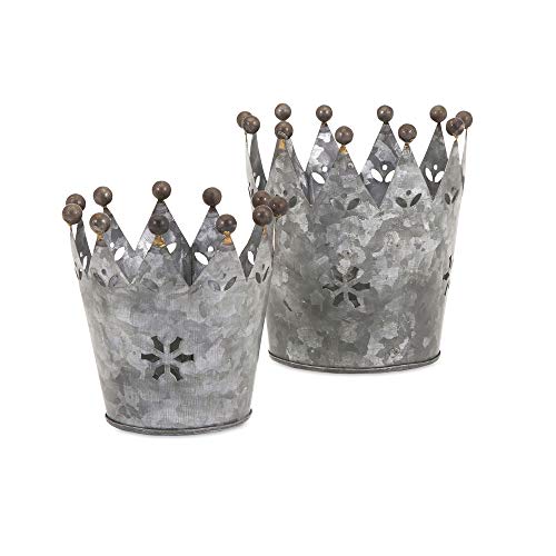 IMAX 84863-2 Maddy Galvanized Crowns (Set of 2)