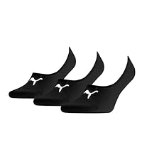 PUMA Unisex Adult's Footie Socks (3 Pack), Black, 7 US - 9 US