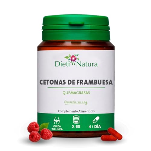 Dieti Natura extracto de Frambuesa 60 Cápsulas - Acelerador Metabolismo Natural - Vegano - Termogénico para Quema de Grasa (60 Cápsulas)