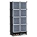 Aufun Zapatero DIY zapatero, sistema de estantería, estante para ropa, zapatos, juguetes y libros, 70 cm x 35 cm x 157 cm (8 cajas, con puerta), color negro