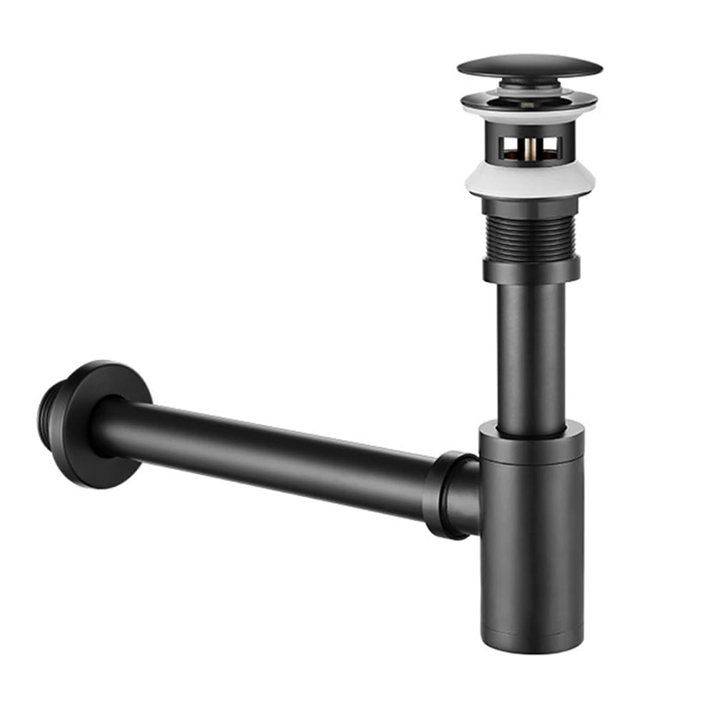 Trampa para botellas de lavabo, tapón de desagüe desplegable de latón y trampa de botellas, juego completo, trampa de botellas de residuos de fregadero de altura ajustable para baño, cocina, fregadero