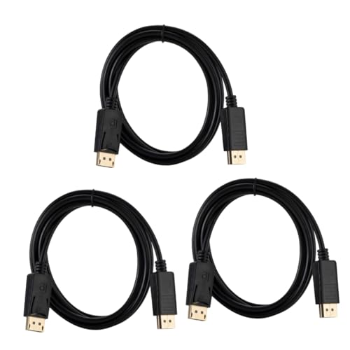 Hemoton 3pcs Displayport to Displayport Cable Nickel-Plated Male to Male Connector for Laptop for Gaming and Video Streaming