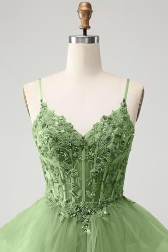 Glitter Tulle Homecoming Dresses 2025 Tiered Ruffles Lace Short Prom Dress for Teens Quinceanera Dress4