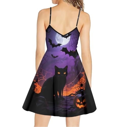 Image of Spaghetti Strap Midi Satin Dresses Summer Sleeveless Sundree Women Girl Beach Party Swing Dress