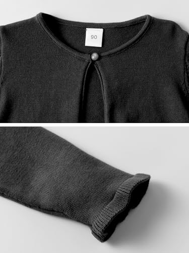 Toddler Girls Cropped Shrug Cardigan, 100% Cotton Knit, One-Button Cover Up for Dresses, School, Parties & Holidays, 3T-83