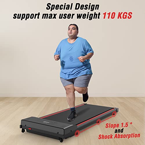 Foto von Laufband Schreibtisch Walking Pad für Zuhause und Büro, 1-8 km/h Geschwindigkeit, 550W Motor mit Fernbedienung und LCD-Anzeige(Maximalgewicht 110 kg)