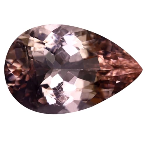 Morganite naturelle poire 12x8mm pour bague de fiançailles romantique en or rose