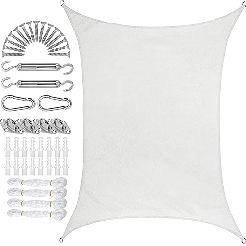 CHBIN Sun Shade Sail 2.5x6m Outdoor Awning Sunscreen Awing with Free Rope for Outdoor Patios Backyard Pergola Decking, White