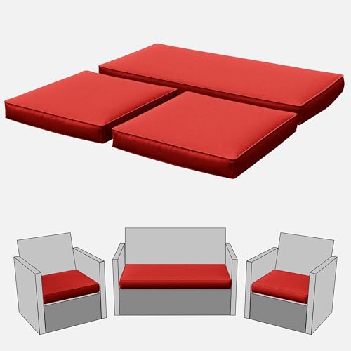 Tounosnt 3 Pack Outdoor Cushion Covers, Patio Cushion Covers Replacement for Outdoor Furniture Fit for 4 Pieces 4-Seater Wicker Rattan Patio Set Chair Couch,36x18x2,18x18x2(Only Cover)