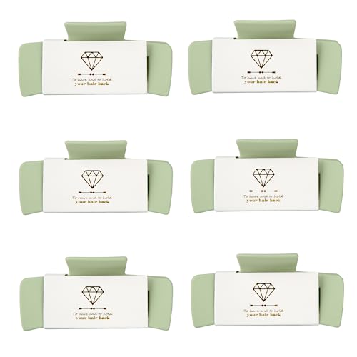 Loanzeg 8pcs Bridesmaid Proposal Gifts 4.1 Inch Square Set of 8 Bachelorette Hair Claw Clips ideas Bridal Shower Gift for Wedding Party Favors (6pcs Sage Green)