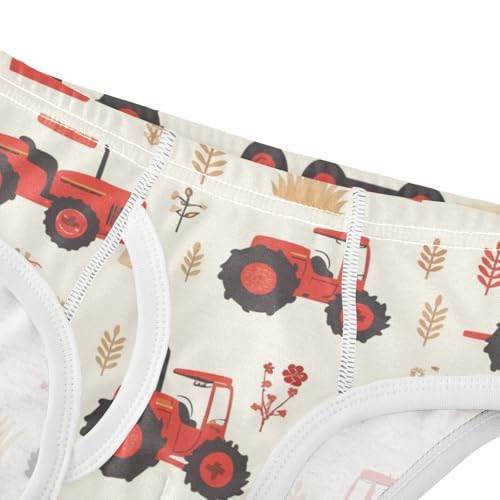 KLL Red Old Wheeled Tractors Cute Baby Boys Soft Briefs Cute Children Panties4