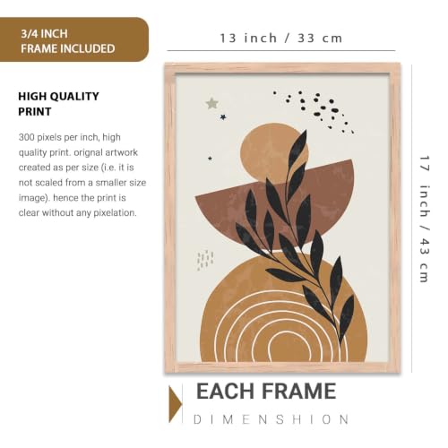 Image of kotart Wood Painting For Wall Decoration - Modern Art Wall Decor Framed Painting For Living Room Bedroom-Framed Wall Posters /Paintings With Frame Set of 3 (Art 1, 13x17 inch)